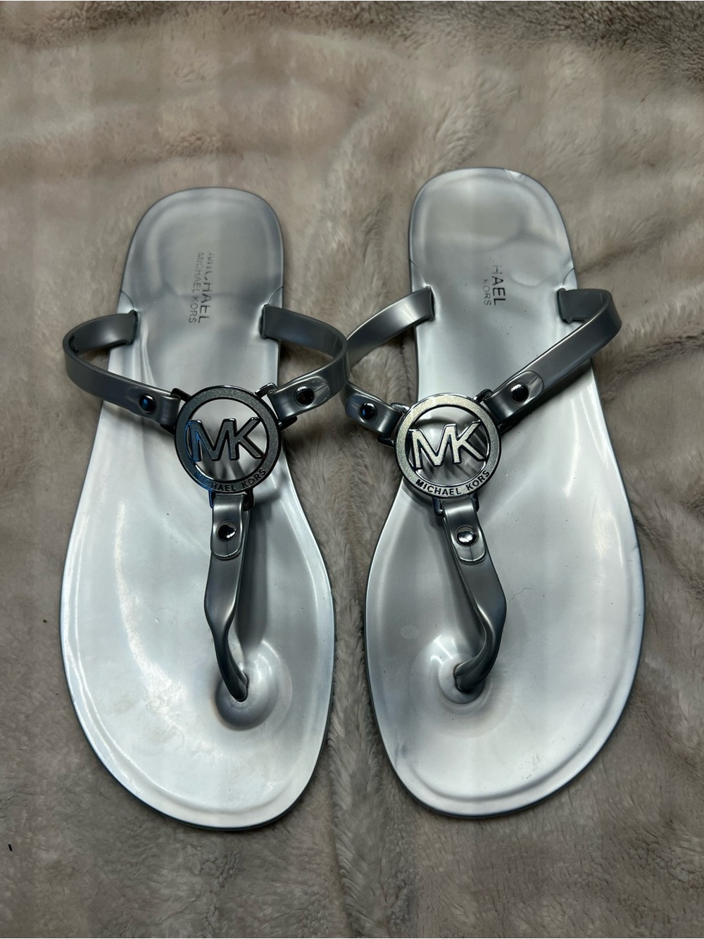 Michael Kors, silver sandals, size 8